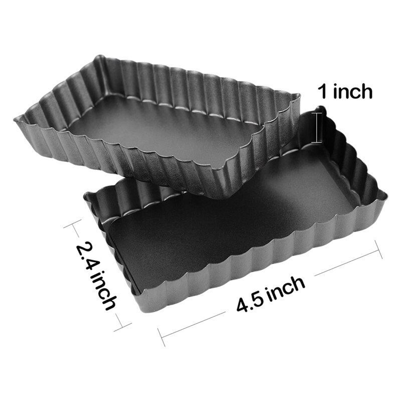 4 Pack Mini Tart Pan with Removable Bottom,4.5 Inch Square, Cake Baking Tray Nonstick Quiche Pan, Quiche Pan