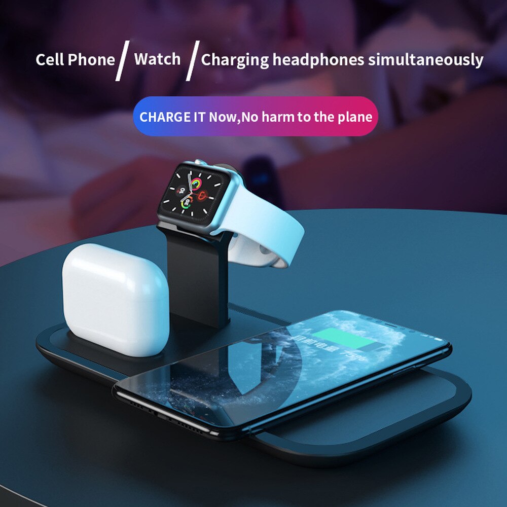 5 em 1 multifuntional carregador sem fio para apple relógio airpods airpods pro iphones série 10w rápida doca de carregamento sem fio