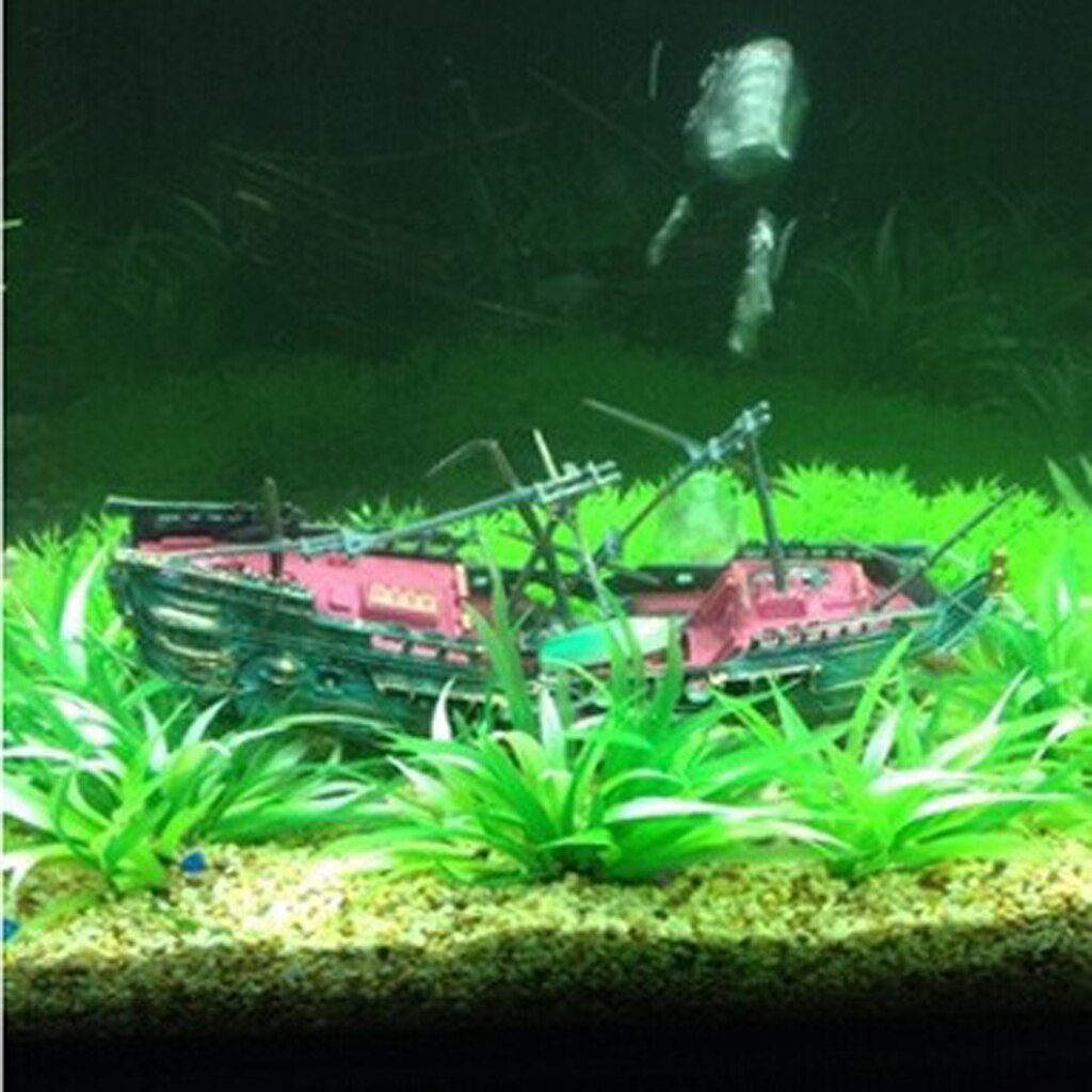 1 Piece Resin Wreck Sailing Boat Vessel Aquarium Fish Tank Air-operated Decoration Fantastic For Aquarium Fish Supplies Decorate