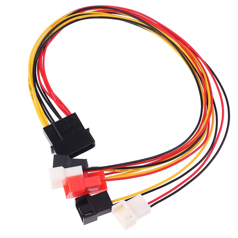 4Pin Molex to 3Pin Fan Power Cable Adapter Connector 12V 7V 5V Cooling Fan Cable