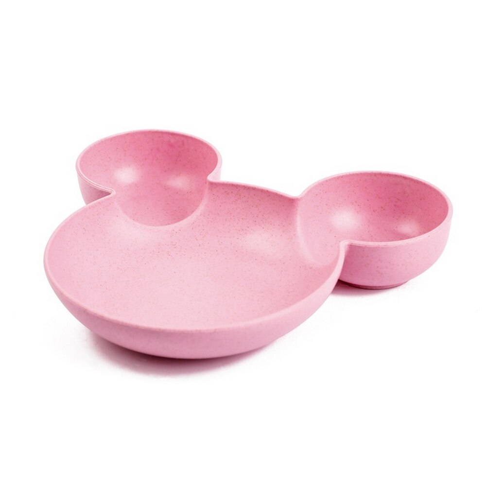 Baby tallrik servis barn skål delad barn tallrik söt porslin hushåll frukost middag tallrik barn tallrikar: Rosa