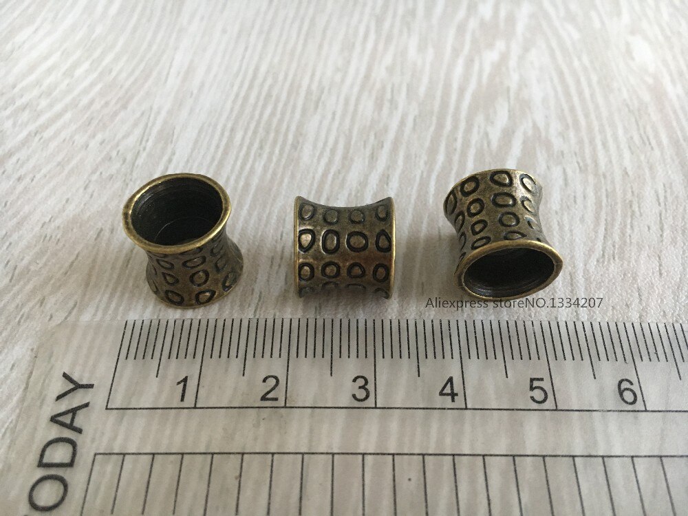5 uds-10 Uds. De plata antigua/latón antiguo Trenza para el pelo dread dreadlock cuentas cuff aprox. 8mm agujero