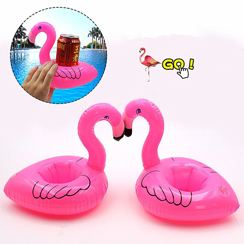 2 STUKS Rode Flamingo Float Opblaasbare BathtubToy Zwembad Party Speelgoed Bekerhouder