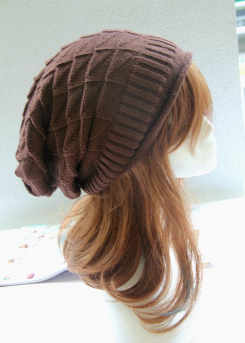 Chapeau Triangle en laine pour fille, en treillis de diamant, Style coréen, automne et hiver: Coffee
