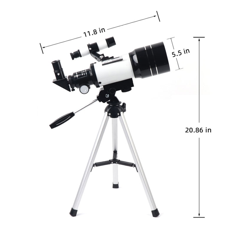 70mm refraktoreiden tähtitieteellinen kaukoputki kolmijalkaisella heikon pimeänäön kuulla katsomassa tehokasta monokulaarista lapsille