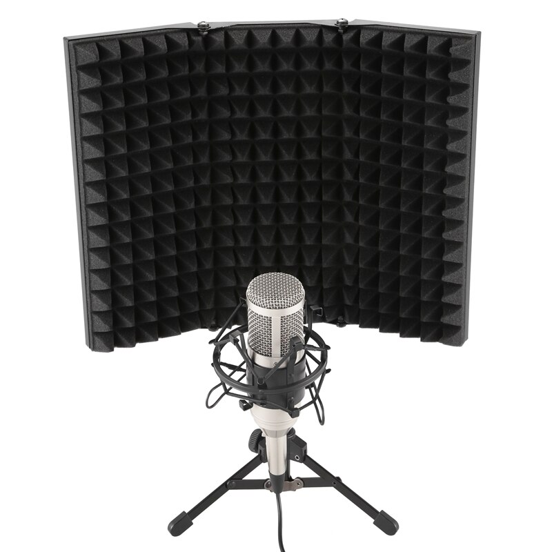 Recording Sound Absorber Microphone Isolation Shield Anti-Noise 3-Fold High-Density Foam Panel, for Recording Equipment S