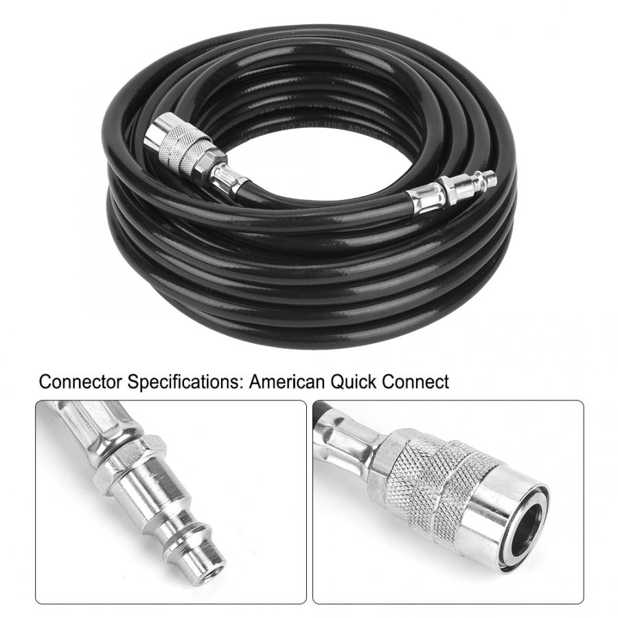 7.5 Meters PVC Pneumatic Air Compressor Hose Accessory Kit with American Quick Connect Air Hose Kit