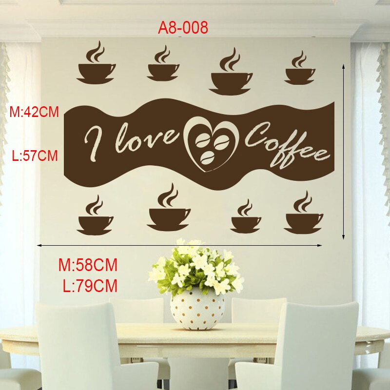 Coffee, drink, cappuccino, drink, grains, cafe,Food, Wall Decal Window Sticker Handmade A8-003: A8-008 / 57