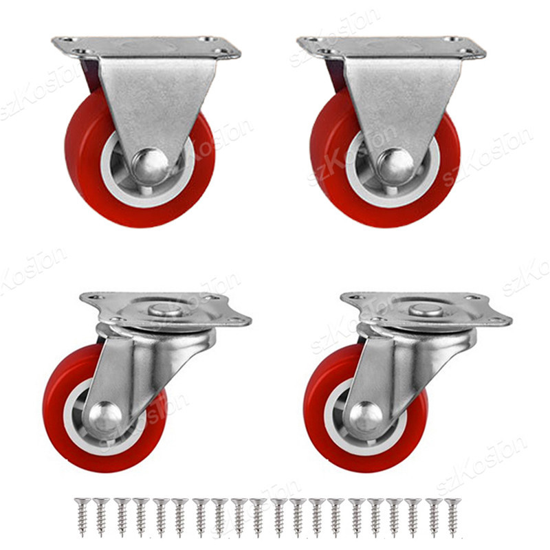 4Pcs Furniture Caster 1/1.25/1.5/2 inch PVC Universal Wheel Swivel Caster Roller Wheel For Platform Trolley Accessory Furniture: 1.25 inch / transparent