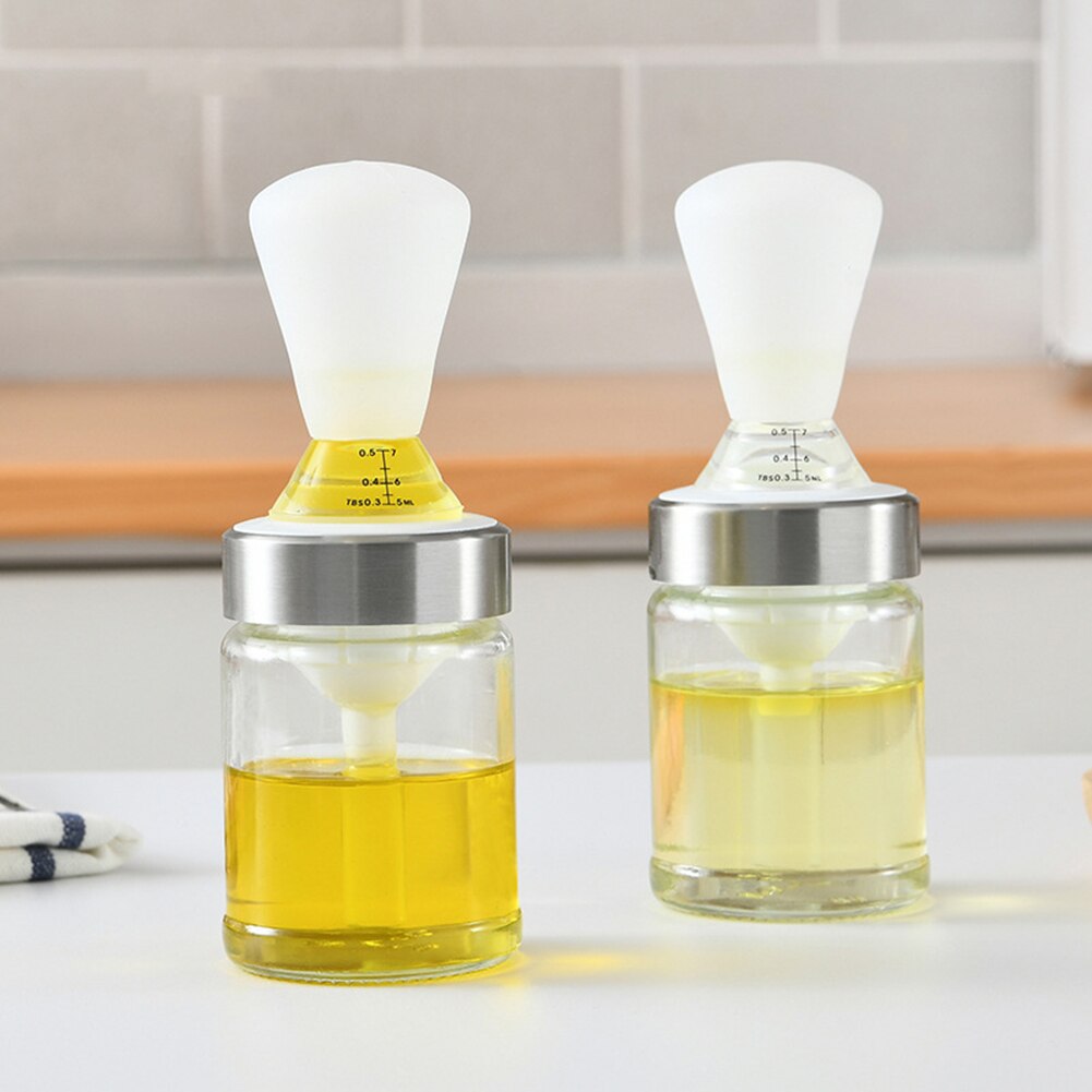 Oil Bottle Barbecue Brush Turkey Baster Pastry Brush Set With Thick Glass Bowl Silicone Oil Dispenser for BBQ Baking Grilling