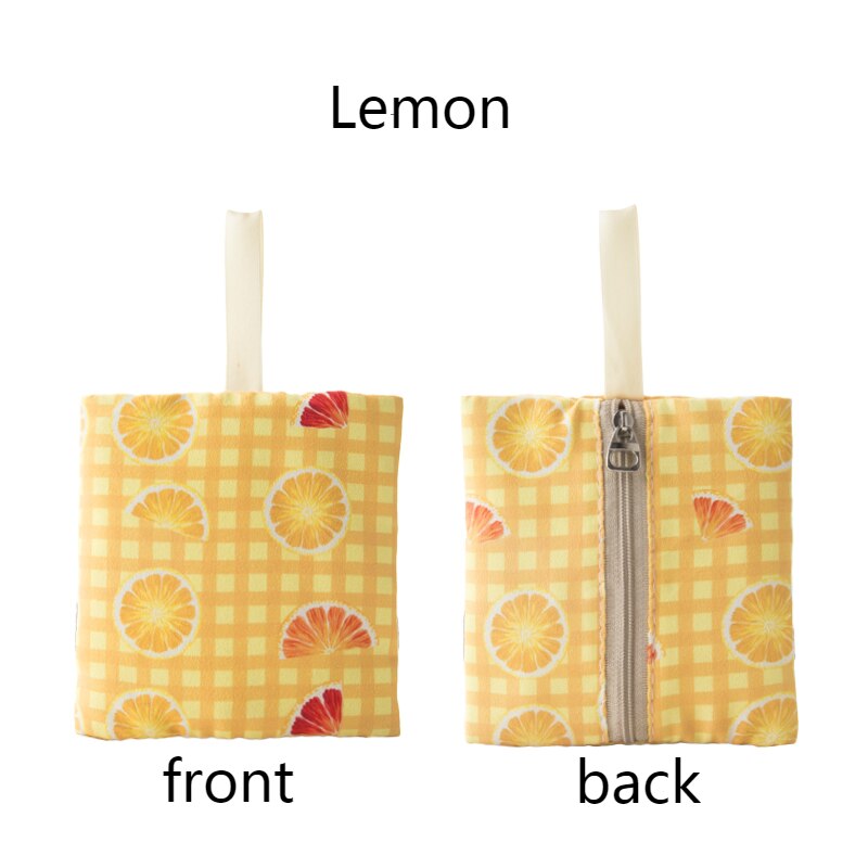 Porte-clés fille japon style coréen belle fruits motif portefeuilles clé pièce sac mignon carte sac à main: Lemon