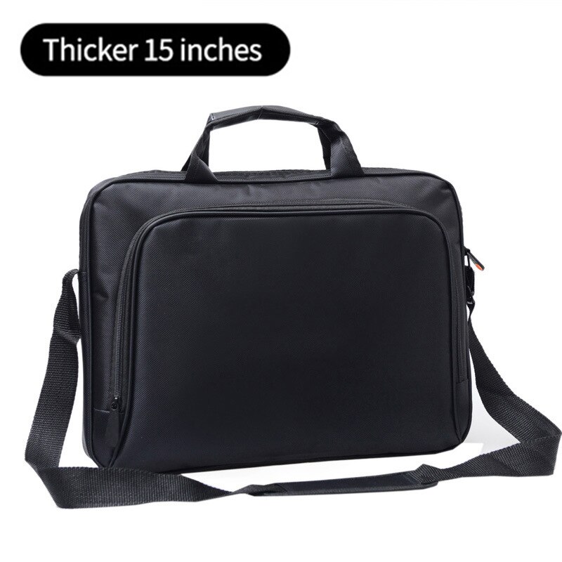 Bolsa para laptop masculina 15 17 visual, bolsa de mão para escritório empresarial, bolsa de ombro preta de nylon casual, bolsa de armazenamento de documentos xa260m: Thicker 15 inch