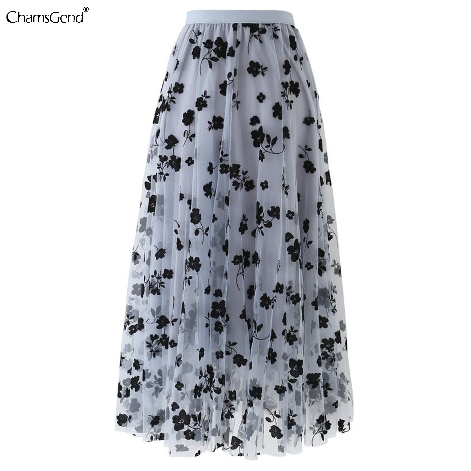 printemps été Vintage Jupe femmes élastique taille haute maille jupes longue plissée Jupe femme Jupe directe