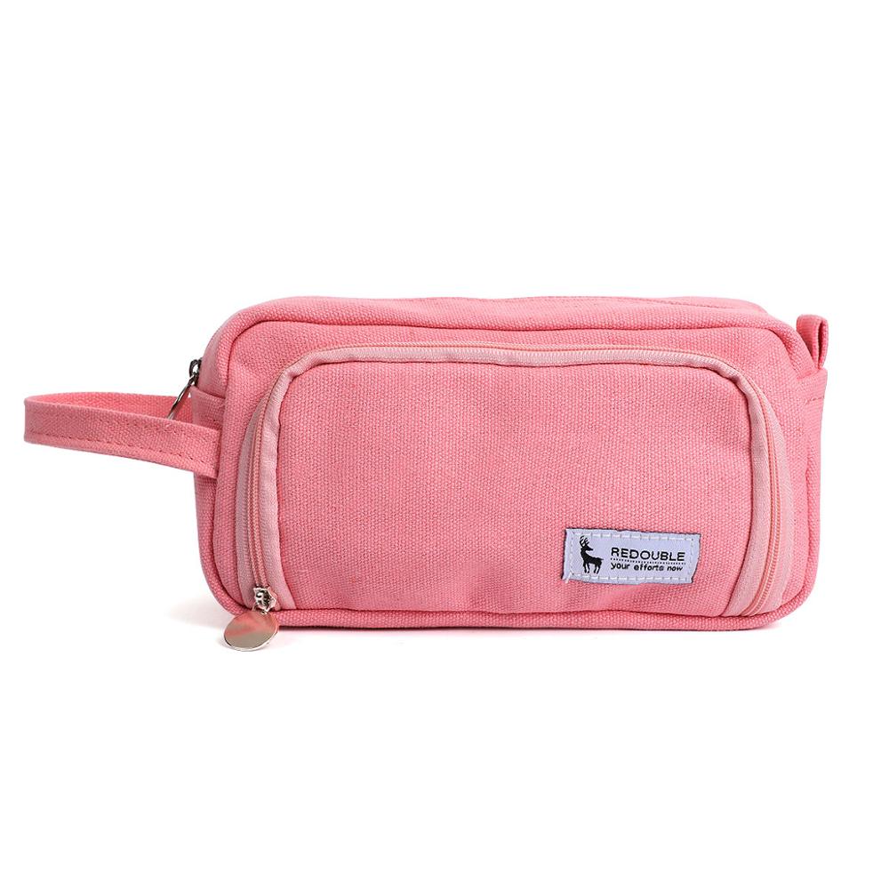 Jianwu 1Pc Solid Eenvoud Grote Capaciteit Potlood Tas Leuke Student Hoge Capaciteit Etui Kawaii Opbergtas Schoolbenodigdheden: Pink
