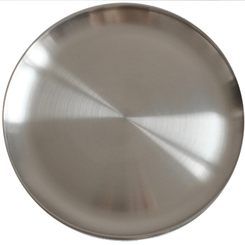 1pcs matte 304 metal stainless steel disc dessert tray tray multi-purpose plate