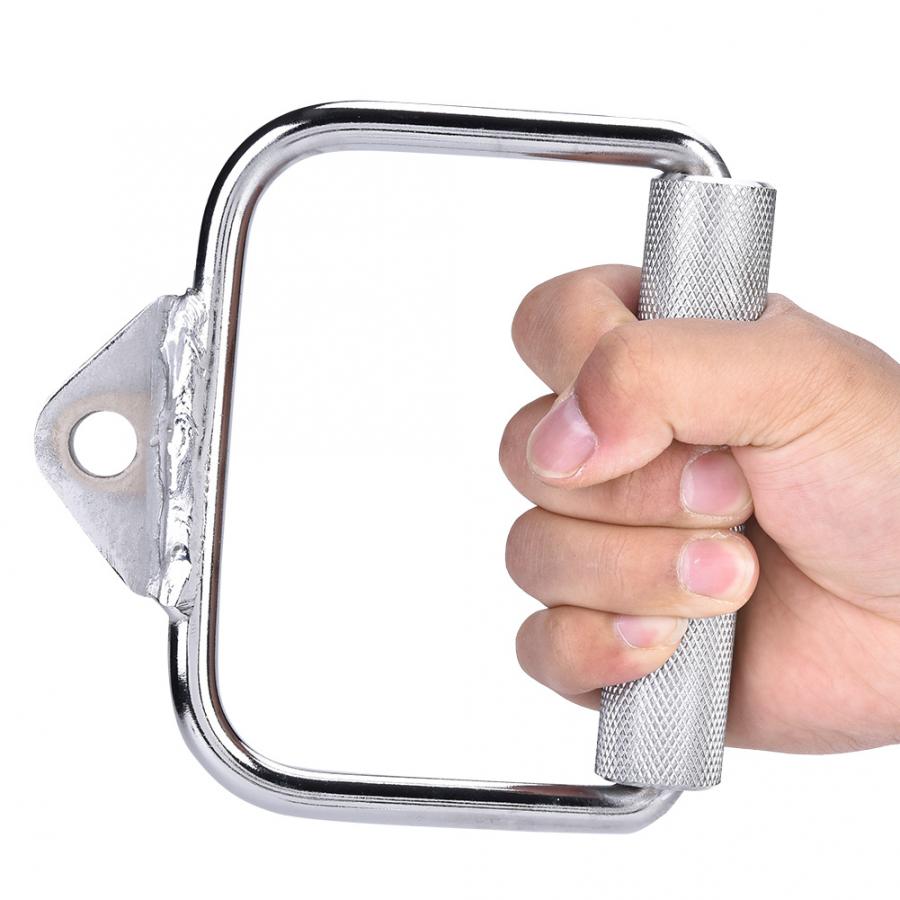 14x14x3cm Single Stirrup Handle Home Gym D-Shape Exercise Cable Handle Steel Workout Bar Fitness Attachment