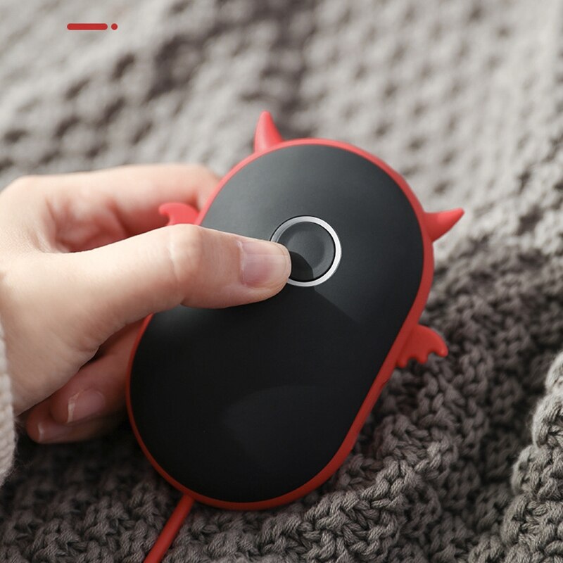 Bærbar mini usb håndvarmer genopladelig lomme mobil strøm håndvarmer 2400 mah dobbeltsidet hurtig opvarmning