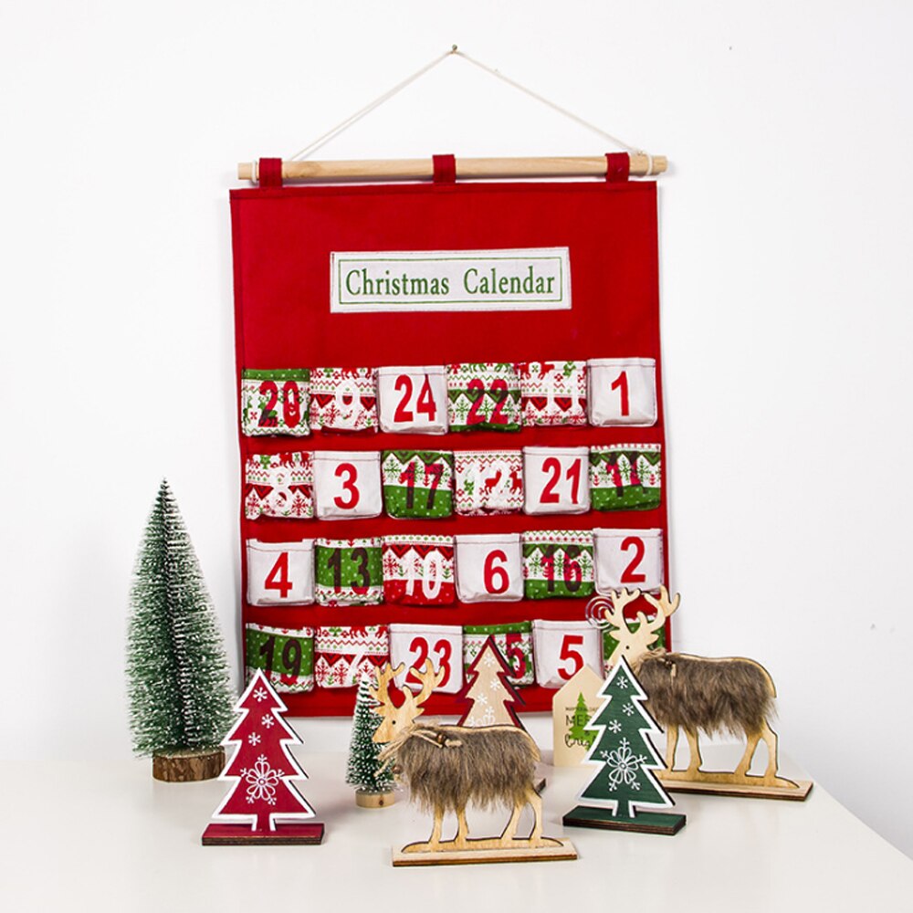 Jul adventskalender nedräkningskalender godisförvaringssäck för hushållskök restauranginredning jul