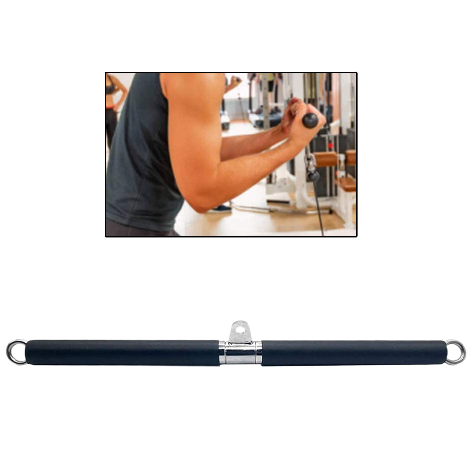 Fitness LAT Pulldown Bar Gym Cable for Home Strength Workout 21 Inches