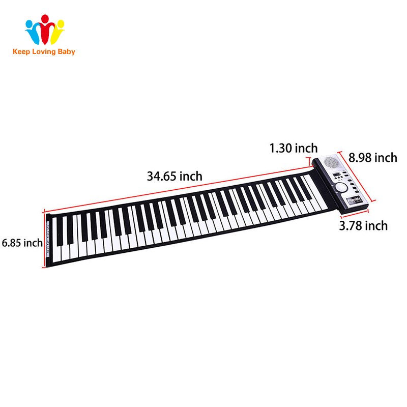 Draagbare 61 Toetsen Roll up Keyboard Flexibele Piano 61 Toetsen Siliconen MIDI Digitale Keyboard Piano Flexibele Elektronische Roll Up Piano