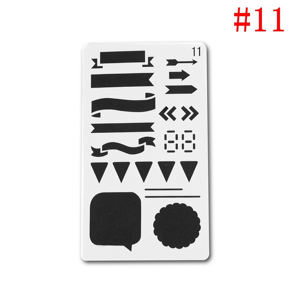 1pc Hollow Ruler Plastic Stencils Bullet DIY Journal Stencil Template Journal Notebook Diary Scrapbook Stationery Portable Art: 11