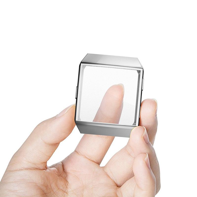5 couleurs souple housse de protection en TPU protecteur d'écran étanche antichoc montre intelligente accessoires pour Fitbit ionique: Silver