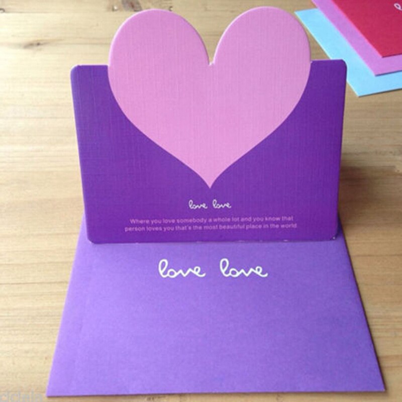 10Pcs/pack 3D Greeting Cards Handmade Heart Shape Paper Cut Valentines Mother's Day Christmas Wedding Card