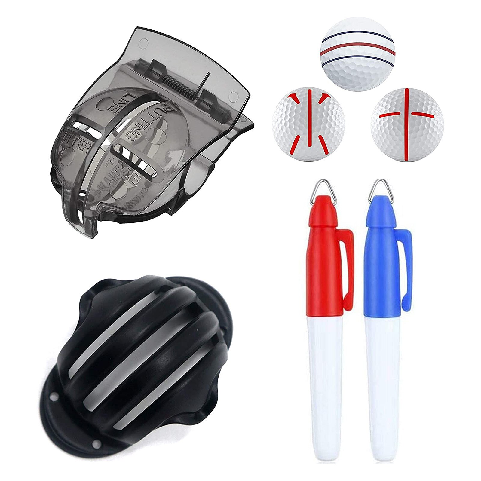 2pcs Golf Ball Alignment Line Marker Marks Template Draw Mark Positioning Ball Clip Template Alignment Putting Putt Linear