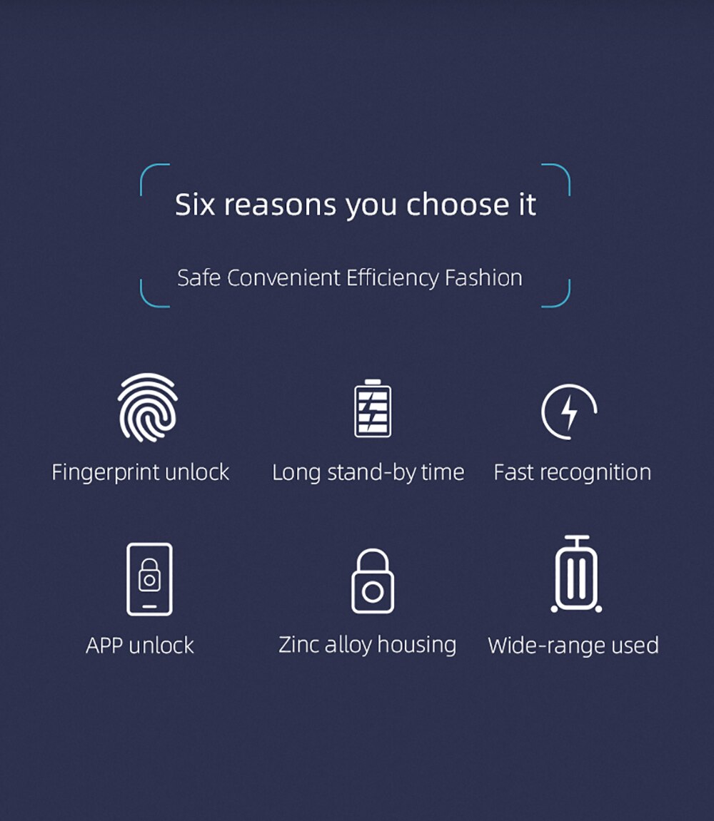 Tuya Bluetooth Smart Biometric Keyless Fingerprint Door Padlocks USB Rechargeable Anti-Theft Waterproof Security Lock