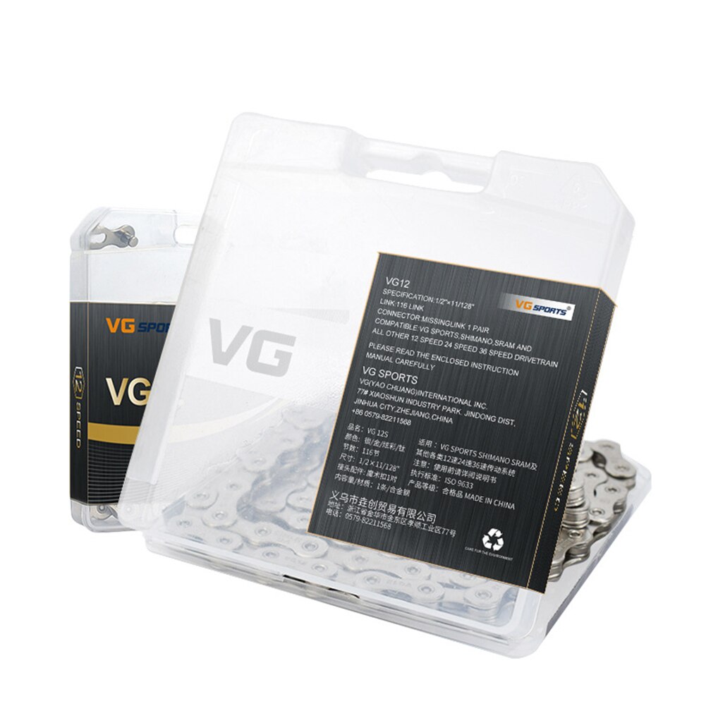 Bike Chain 12 Speed 126 links VTT MTB Mountain Road Bike Neon-Like Gray Silver Black Gold Bicycle Chain Components