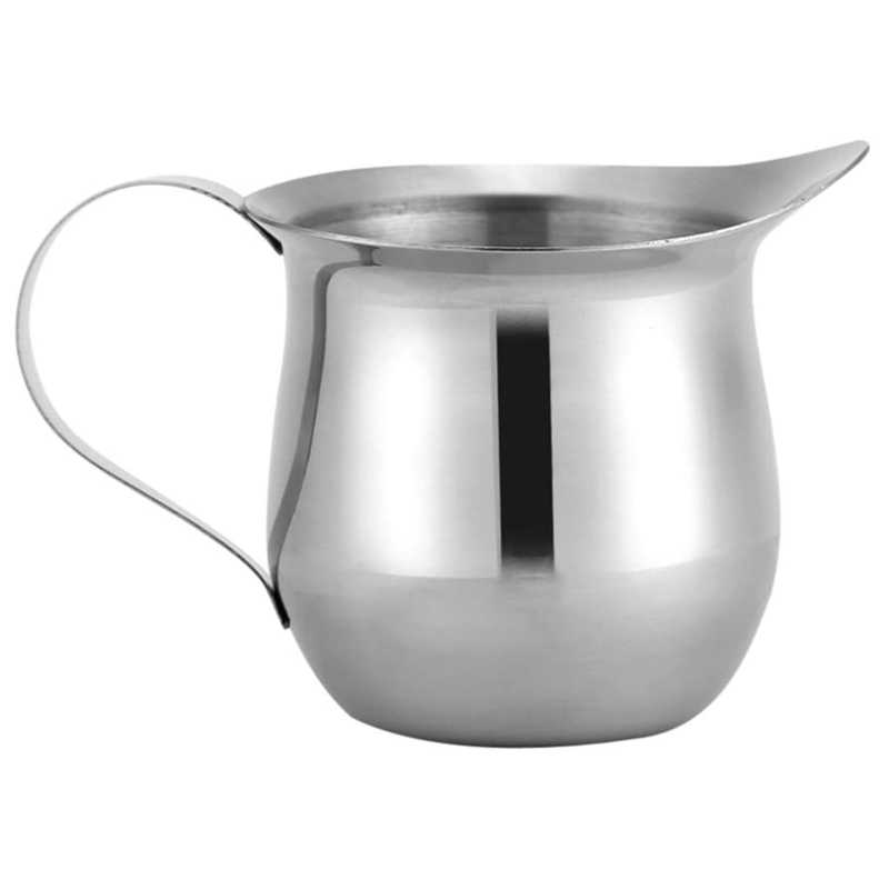 Milk Frothing Pitcher Cup 240Ml And 90Ml, Mirror Finish Stainless Steel Kitchen Cup, Wide Mouth With Pouring Spout
