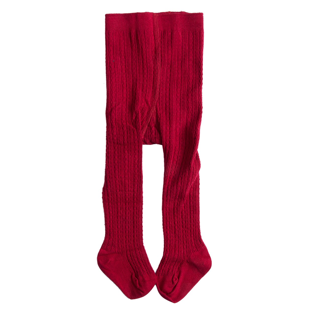 6 cores do bebê crianças meninas da criança collants sólido quente meias meias meias kintting antiderrapante calças meias: Wine Red / 2-4 Years