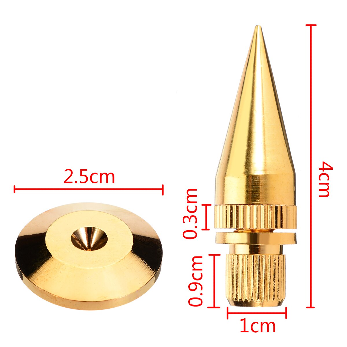 8sets M6*36 Golden Speaker Isolation Spike Copper Isolation Cone Stand Feet+Base Pads Floor Discs Mayitr