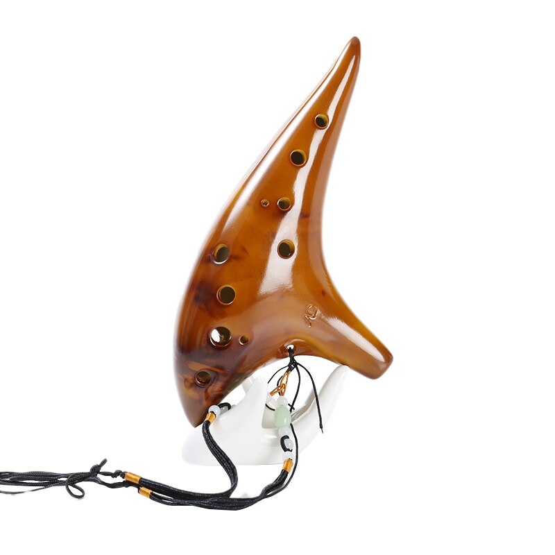 -12 Twaalf Gaten Rijst Brandende Ocarina Alto C Tuning Beginner Onderwijs Ocarina: Yellow