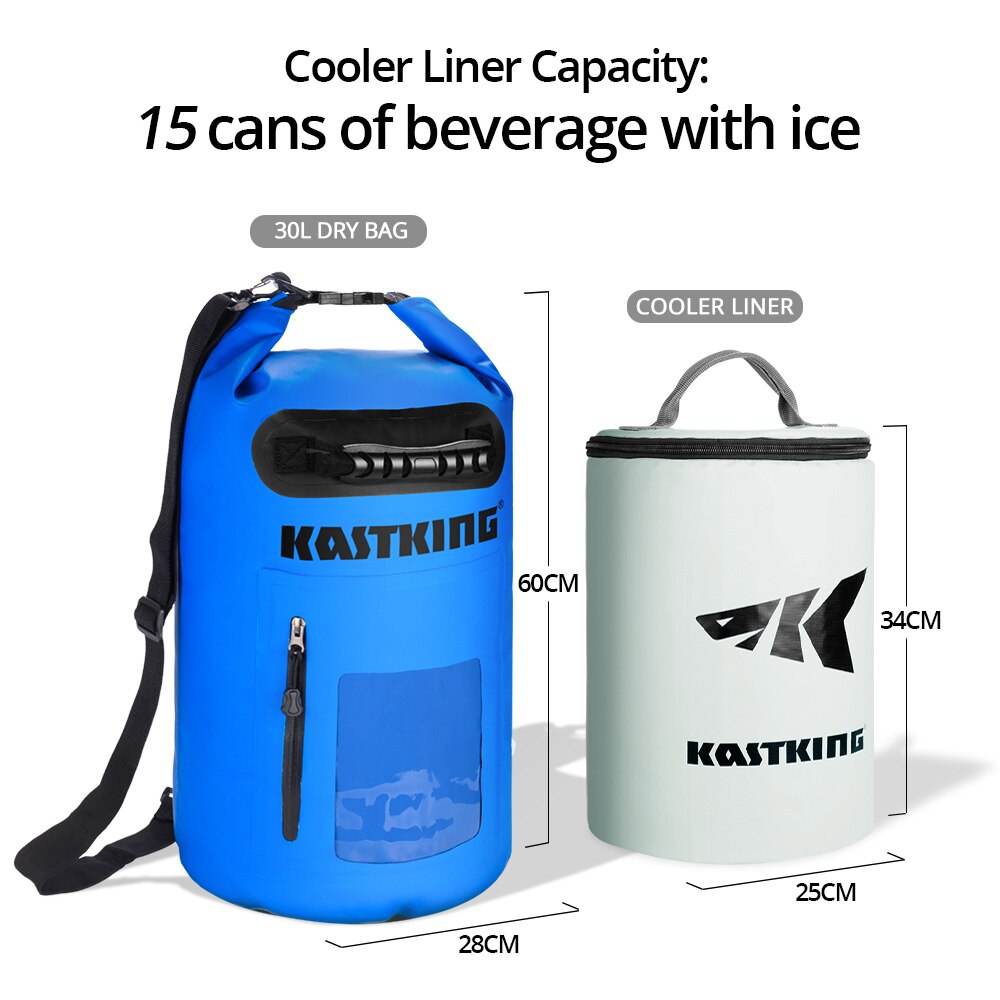 KastKing Koldness 100% Leakproof Soft Sided Cooler Bag 100% Waterproof Dry Bag Ice bucket for Outdoor Camping Kayaking Beach