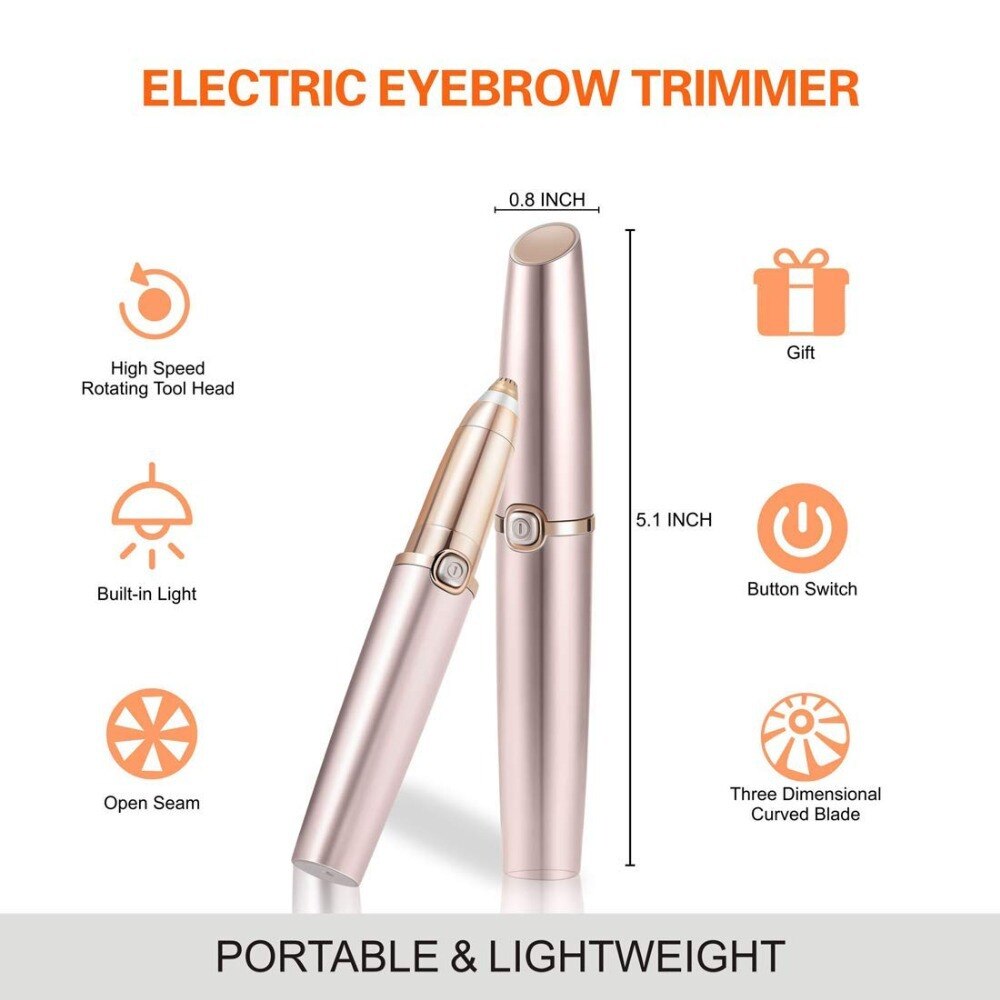 Elektrische Wenkbrauw Epilator Trimmer Make Pijnloos Mini Scheerapparaat Eye Brow Scheerapparaten Draagbare Facial Hair Remover Voor Vrouwen