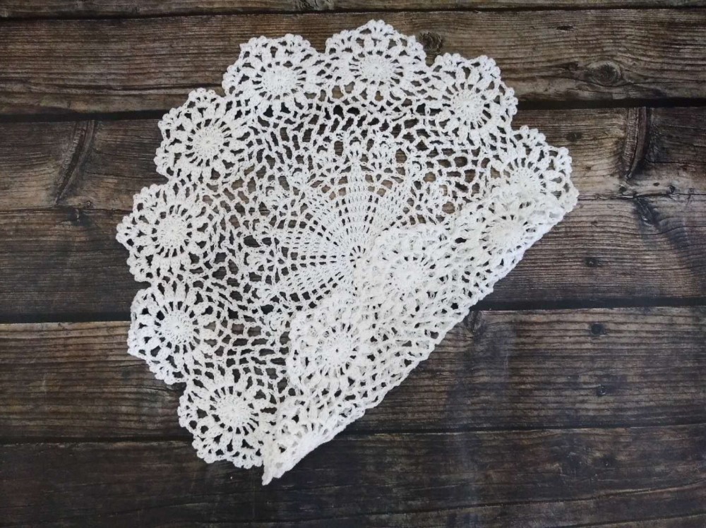 40cm runda lyxiga handgjorda virkade blommor doilies kaffemugg bordsduk underlägg te kopp täcka handduk för bröllop bankett fest