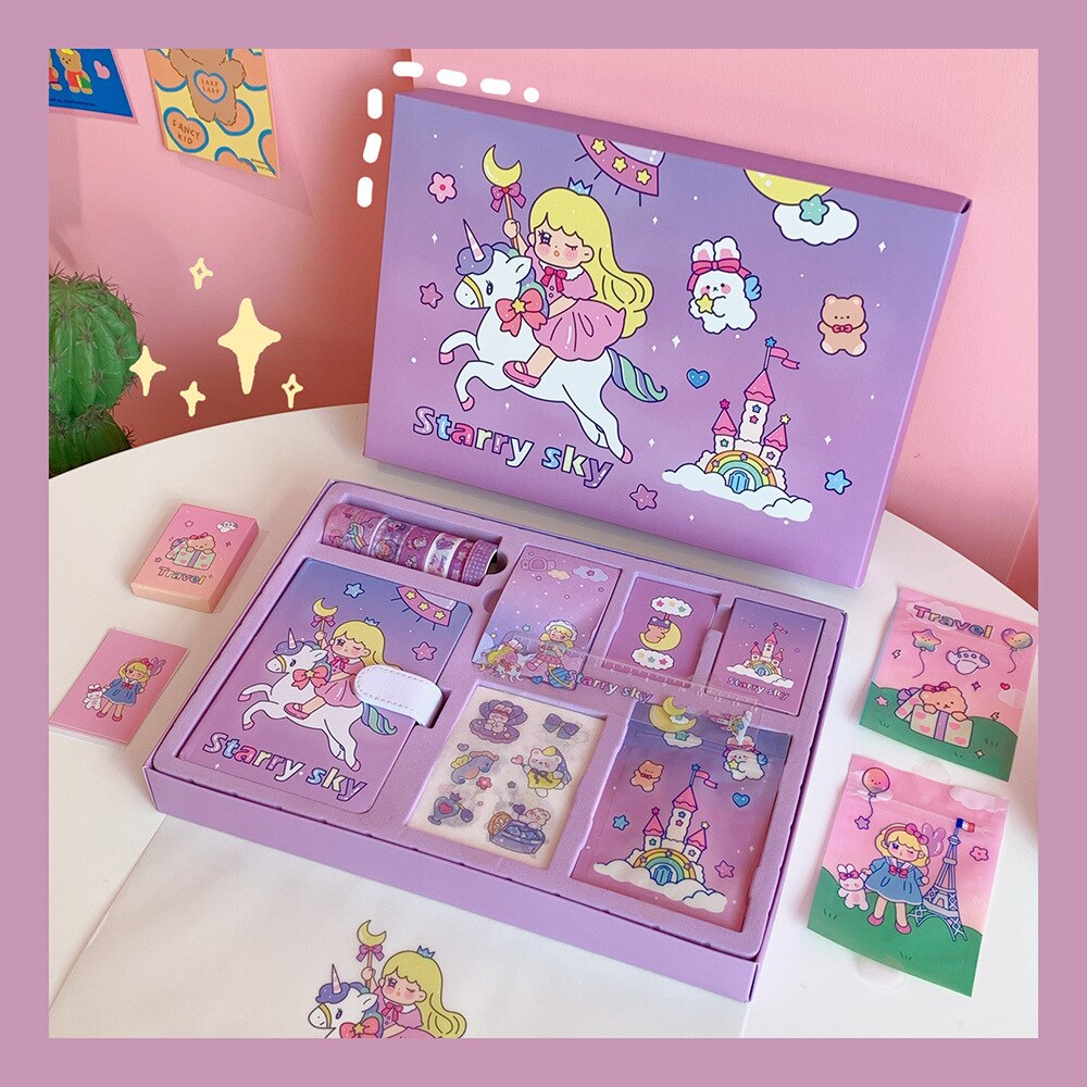 Sharkbang Super Cute Korean Notebook Journals Set Kids Girls Best Festival Book School Stationery