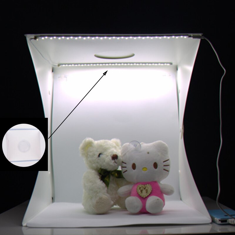 Baolyda LED/Foto Lightbox voor Fotografie Mini Vouwen Lightbox 40*40 Draagbare LED Studio Lightbox 40cm met 2 LED Bar 70pcs