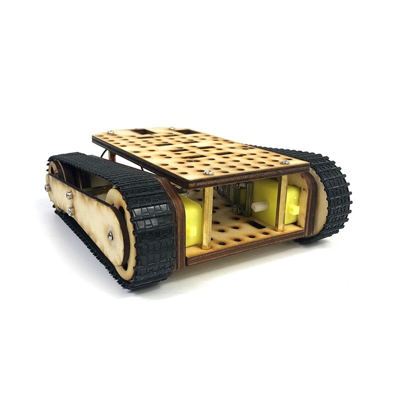 Houten rupsband tank chassis rc tank slimme robot tank auto chassis kit rupsband rc tank slimme robot tank auto chassis kit