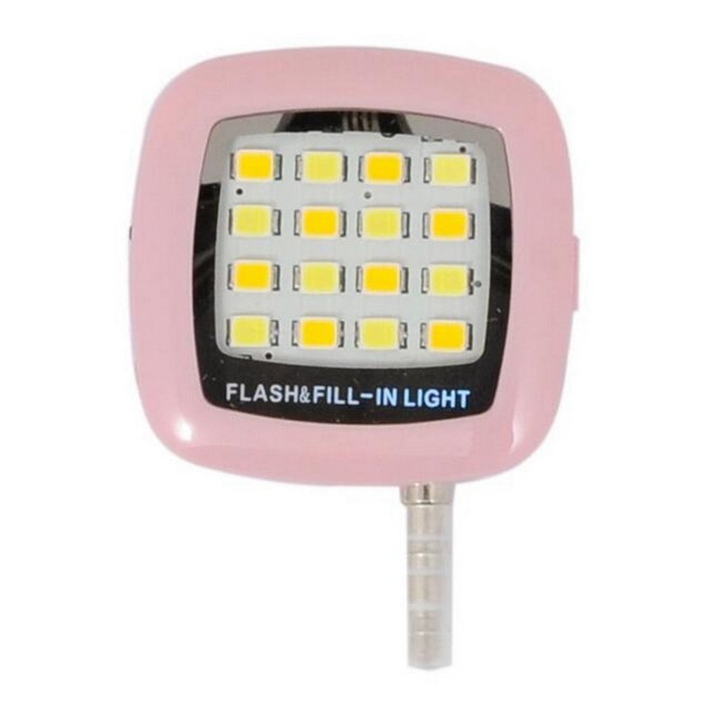 16pcs LED Mini Flash Vulling Licht Voor Mobiele Telefoon Selfie Helderheid Fotografie Lamp 3.5mm Heldere LED Video Licht lamp: Roze