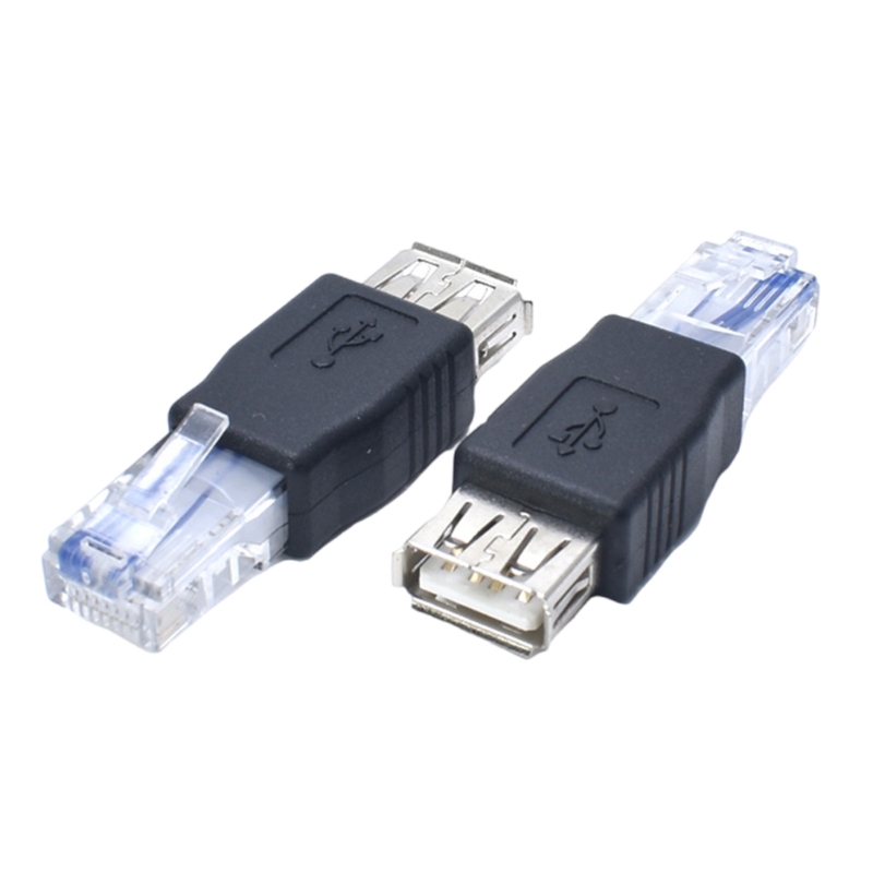 Adattatore da Ethernet a USB da 2 pezzi Adattatore da USB a Ethernet, convertitori Ethernet RJ45 maschio a USB femmina per modem