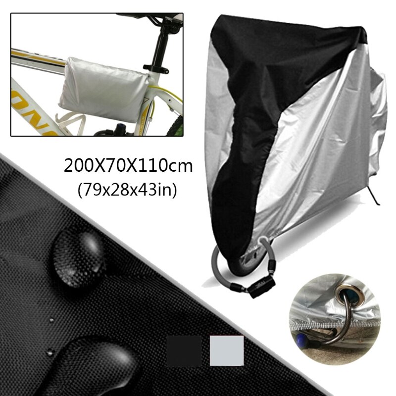 Bike Cover, 190T Outdoor Waterproof Bicycle Covers Rain Sun UV Dust Wind Proof T8WF