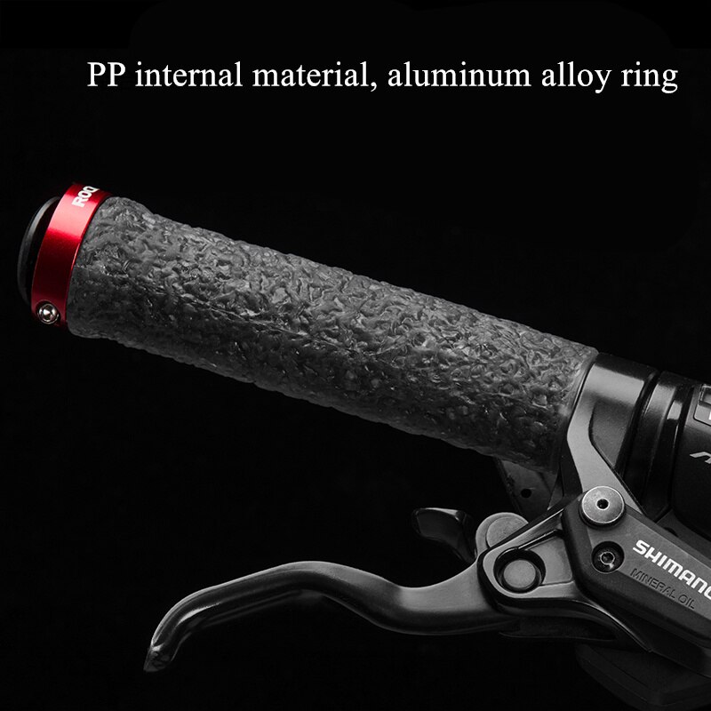 ROCKBROS Bicycle Handles Cuff Aluminum Alloy Bike MTB Grips Cycling Handlebar Shockproof Rubber Anti-slip Grips Bike Accessories
