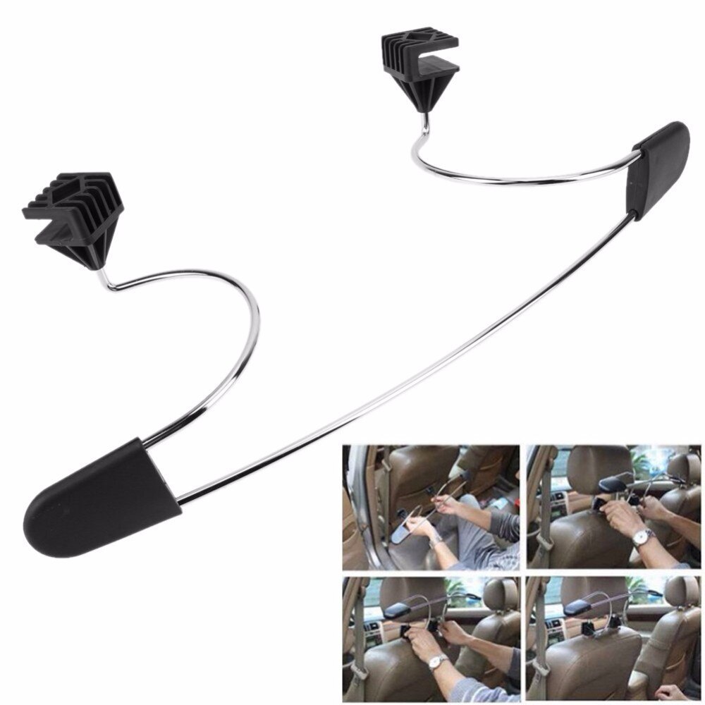 OHANEE Auto Kleerhanger Auto Hoofdsteun Achterbank Hanger Houder Jasje Suit Kleerhanger Rvs Accessoires