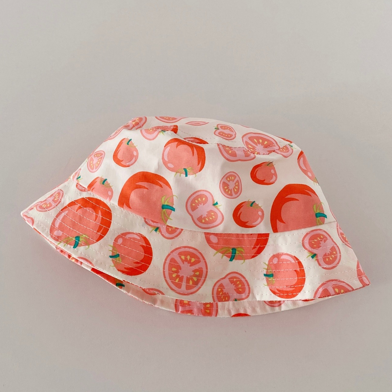 cute girls sun hat spring summer cotton print daisy tomato fisherman hats for girls outdoor casual caps