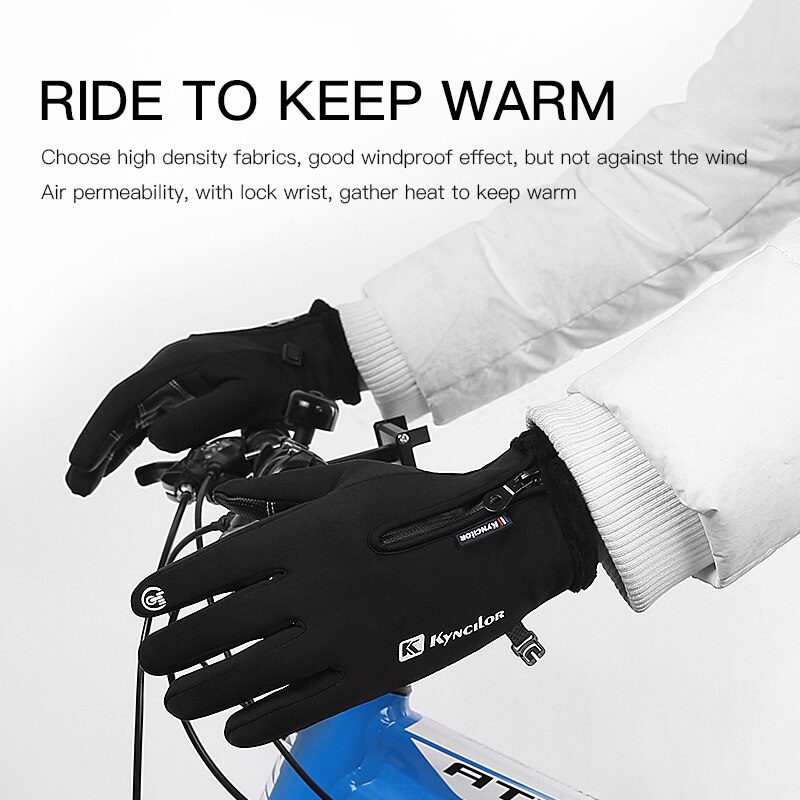 Heren winterhandschoenen herfst winter warm touchscreen winddicht volledige vinger fiets handschoen ski handschoenen