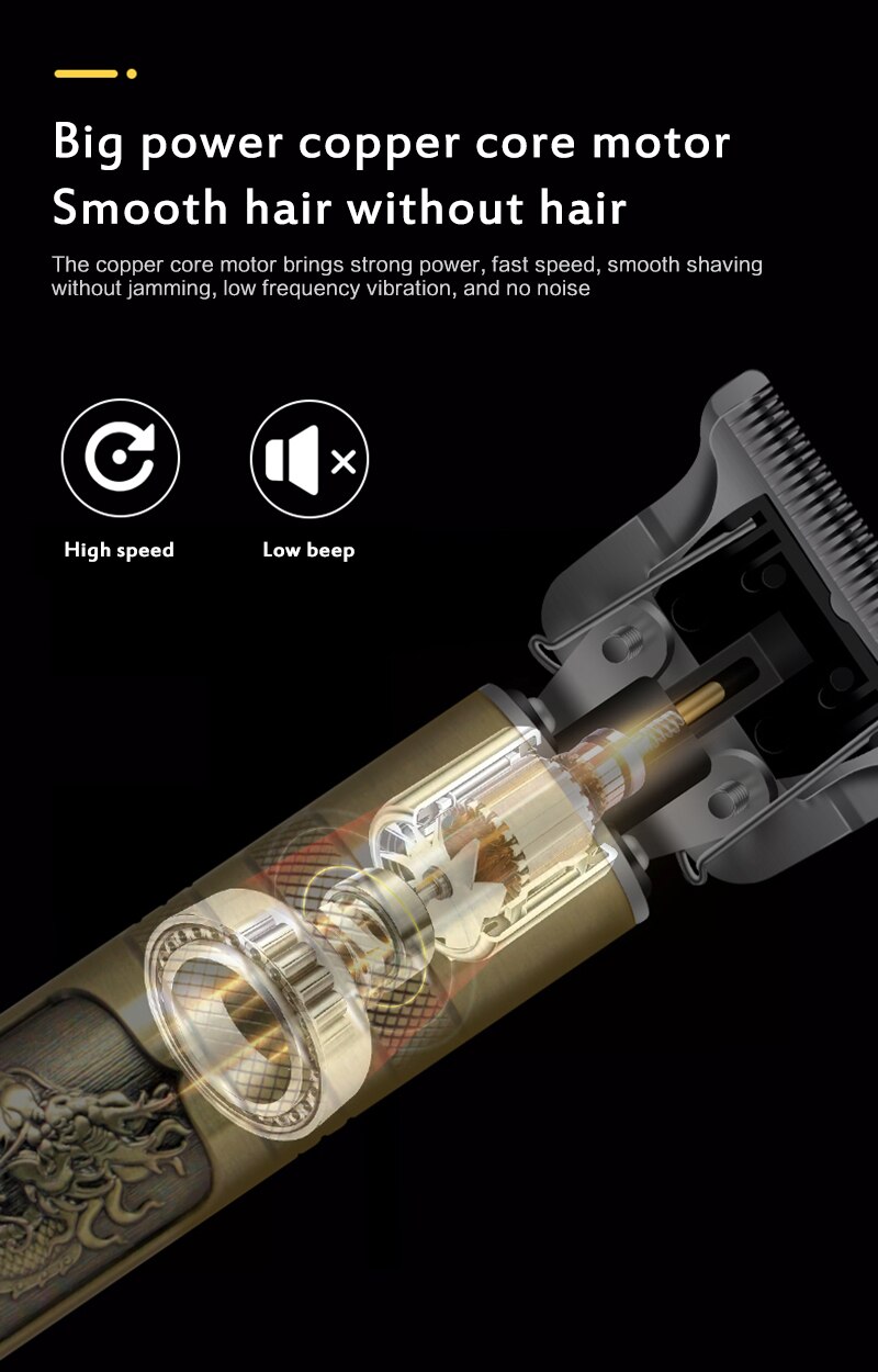 T-Outliner Skeleton Cordless Trimmer Men 0 Mm Bald Head Hair Clipper Finish Men Close Hair Cutting Machine Barbershop Shaver