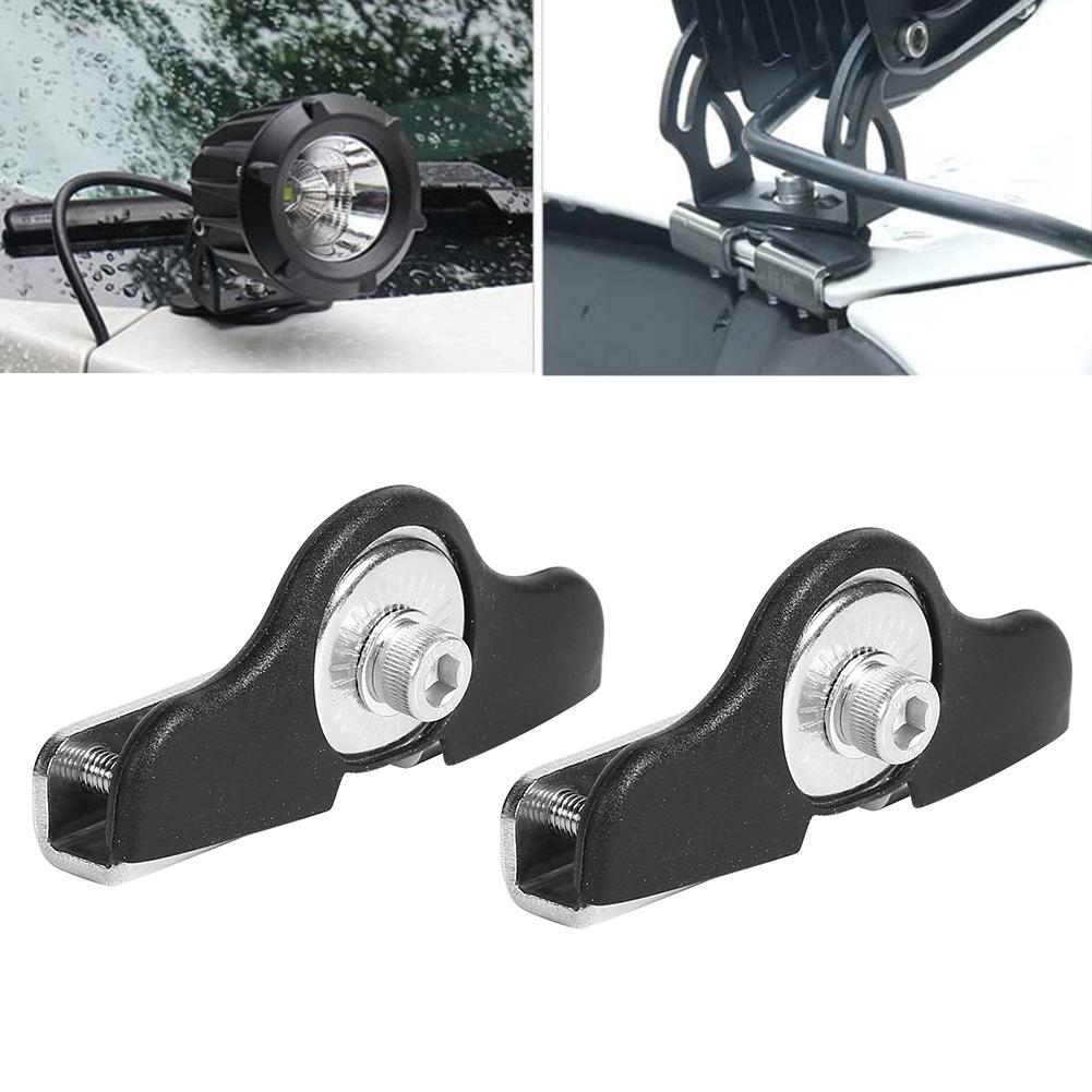 2 stk ledet arbeidslys montering rustfritt stål skrue lastebil lampe braketter hette panseret offroad lys bar klemme holder