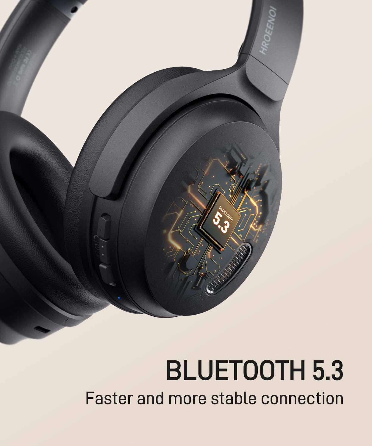 HROEENOI Draadloze Hoofdtelefoon Bluetooth 5.3 BASS Modus Koptelefoon HIFI 3D Stereo Headset Over het Oor Gaming Oordopjes JZ02